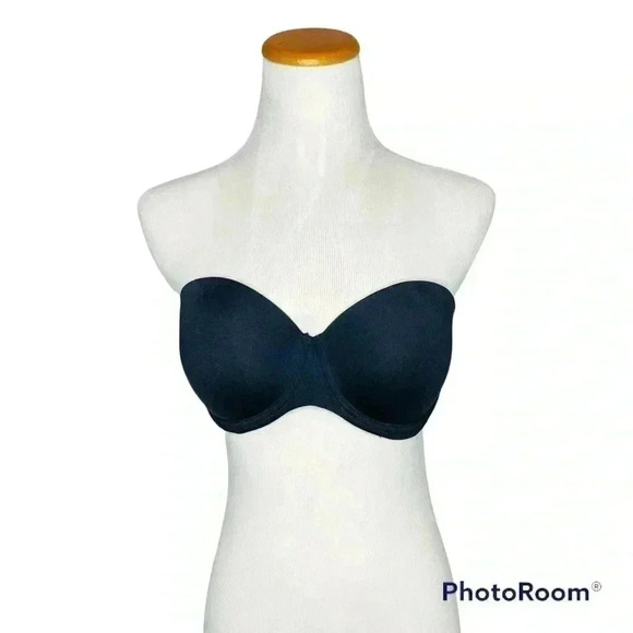 PINK Victoria's Secret Wear Anywhere Push-Up, Strapless, Black Bra, 34D - Picture 2 of 7